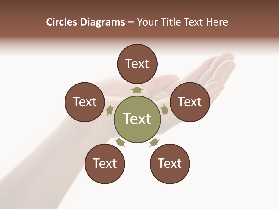 An Open Palm In Gesture Of Pleading Or Requesting, Isolated On White. PowerPoint Template