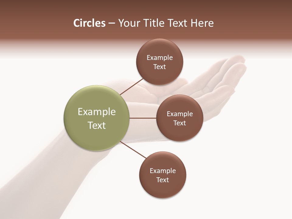 An Open Palm In Gesture Of Pleading Or Requesting, Isolated On White. PowerPoint Template