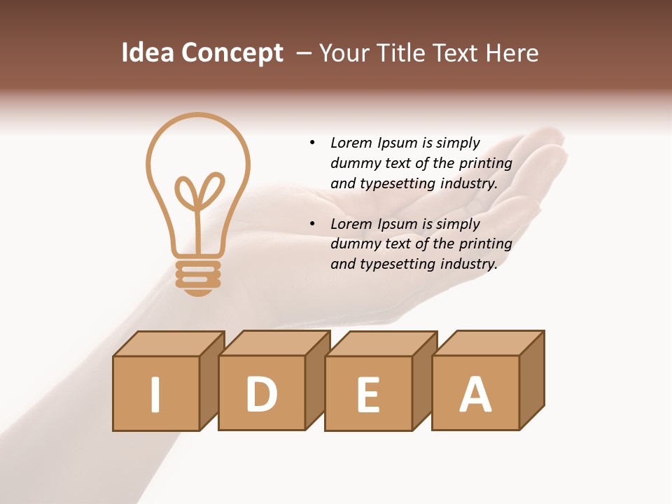 An Open Palm In Gesture Of Pleading Or Requesting, Isolated On White. PowerPoint Template