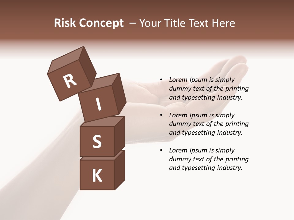 An Open Palm In Gesture Of Pleading Or Requesting, Isolated On White. PowerPoint Template