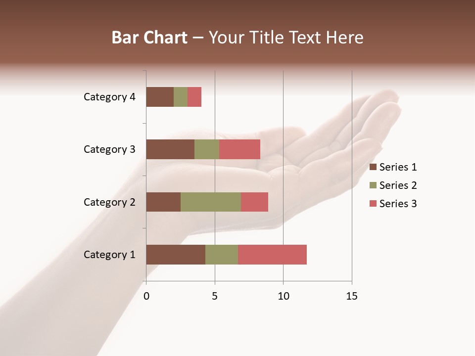 An Open Palm In Gesture Of Pleading Or Requesting, Isolated On White. PowerPoint Template