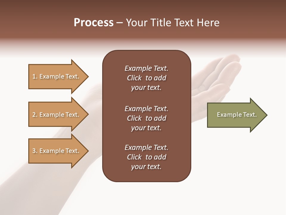 An Open Palm In Gesture Of Pleading Or Requesting, Isolated On White. PowerPoint Template