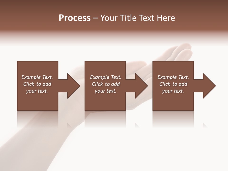 An Open Palm In Gesture Of Pleading Or Requesting, Isolated On White. PowerPoint Template