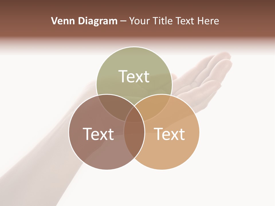 An Open Palm In Gesture Of Pleading Or Requesting, Isolated On White. PowerPoint Template