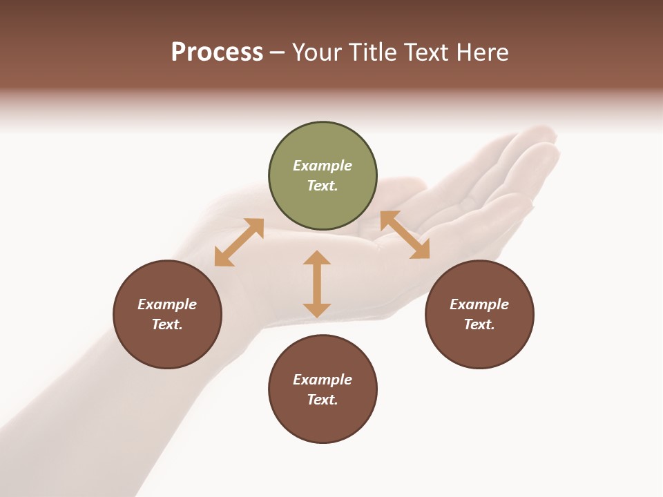 An Open Palm In Gesture Of Pleading Or Requesting, Isolated On White. PowerPoint Template