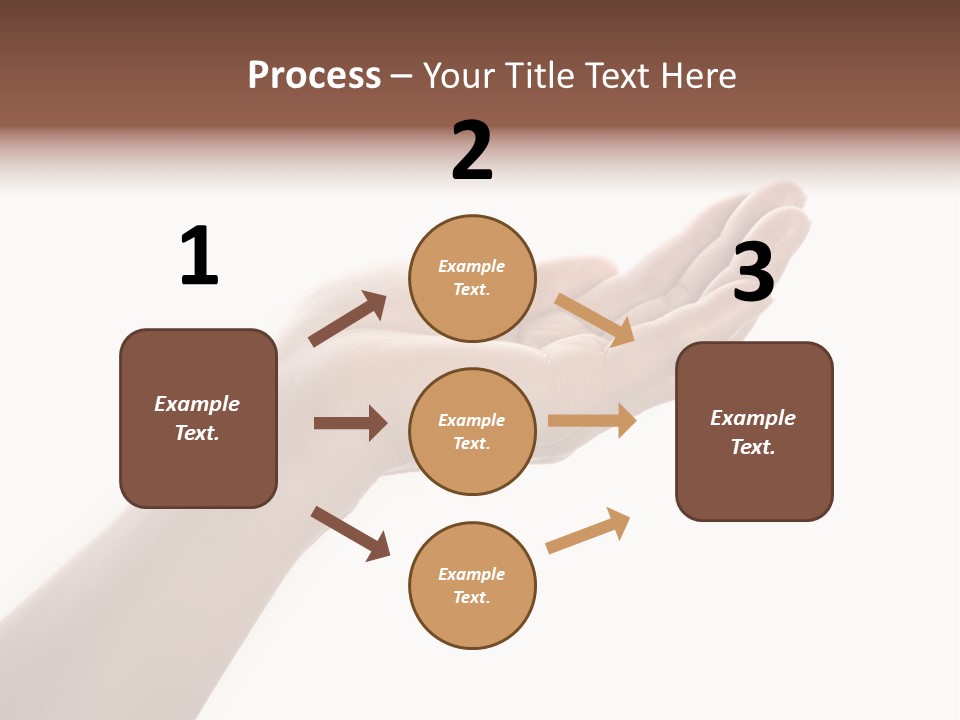 An Open Palm In Gesture Of Pleading Or Requesting, Isolated On White. PowerPoint Template