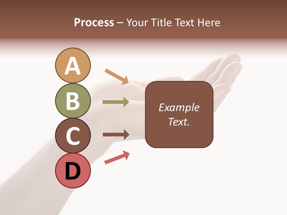 An Open Palm In Gesture Of Pleading Or Requesting, Isolated On White. PowerPoint Template
