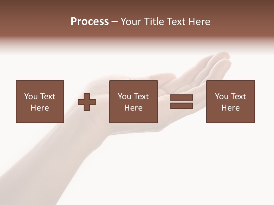 An Open Palm In Gesture Of Pleading Or Requesting, Isolated On White. PowerPoint Template