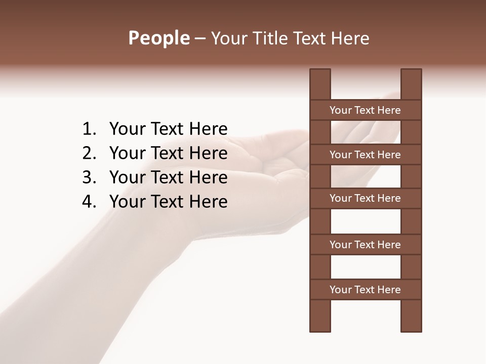 An Open Palm In Gesture Of Pleading Or Requesting, Isolated On White. PowerPoint Template