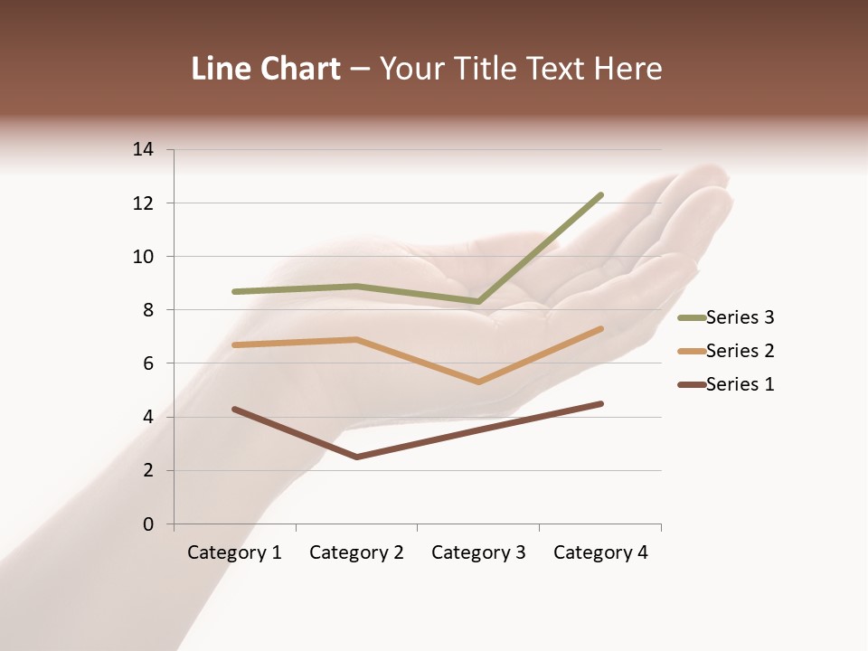 An Open Palm In Gesture Of Pleading Or Requesting, Isolated On White. PowerPoint Template