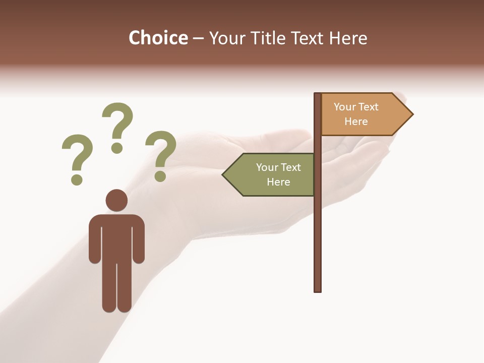 An Open Palm In Gesture Of Pleading Or Requesting, Isolated On White. PowerPoint Template