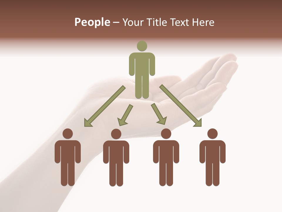 An Open Palm In Gesture Of Pleading Or Requesting, Isolated On White. PowerPoint Template