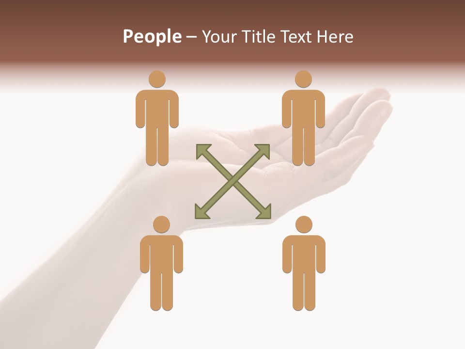 An Open Palm In Gesture Of Pleading Or Requesting, Isolated On White. PowerPoint Template