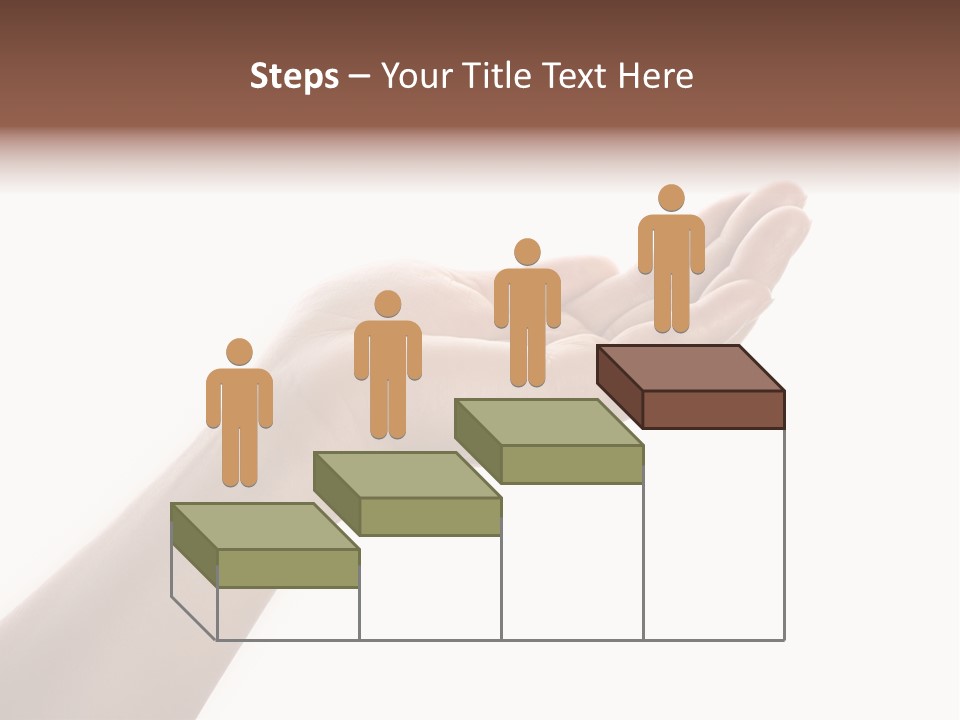 An Open Palm In Gesture Of Pleading Or Requesting, Isolated On White. PowerPoint Template