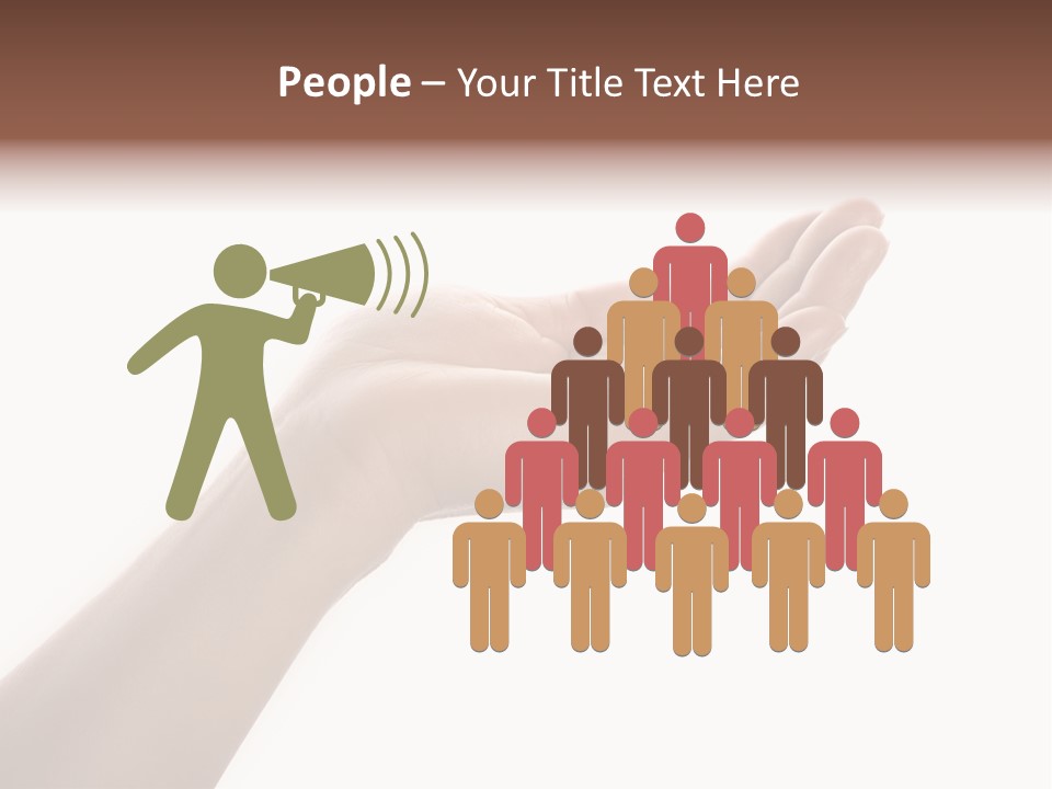 An Open Palm In Gesture Of Pleading Or Requesting, Isolated On White. PowerPoint Template