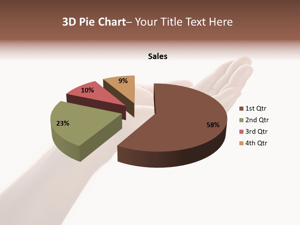 An Open Palm In Gesture Of Pleading Or Requesting, Isolated On White. PowerPoint Template