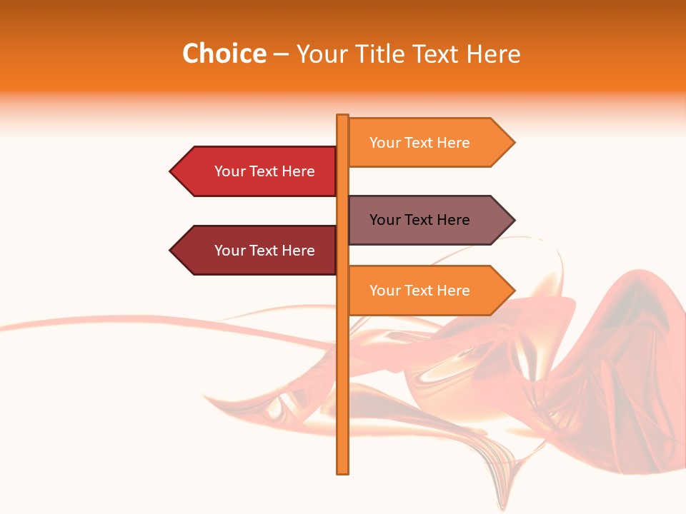 A Red Abstract Design With A White Background PowerPoint Template