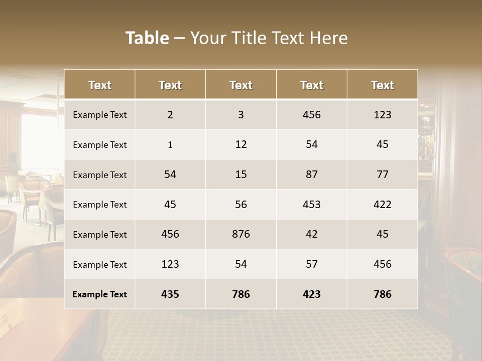 Elegant And Luxurious Restaurant/Bar Interior PowerPoint Template