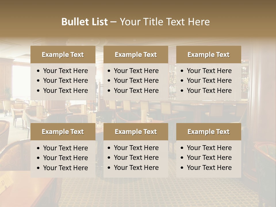 Elegant And Luxurious Restaurant/Bar Interior PowerPoint Template