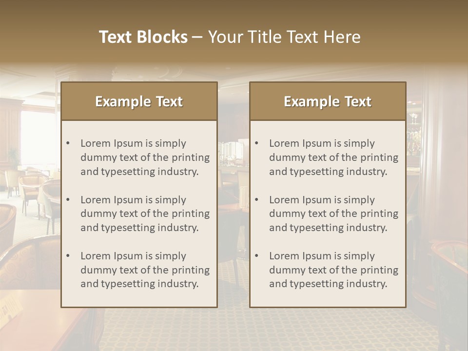 Elegant And Luxurious Restaurant/Bar Interior PowerPoint Template