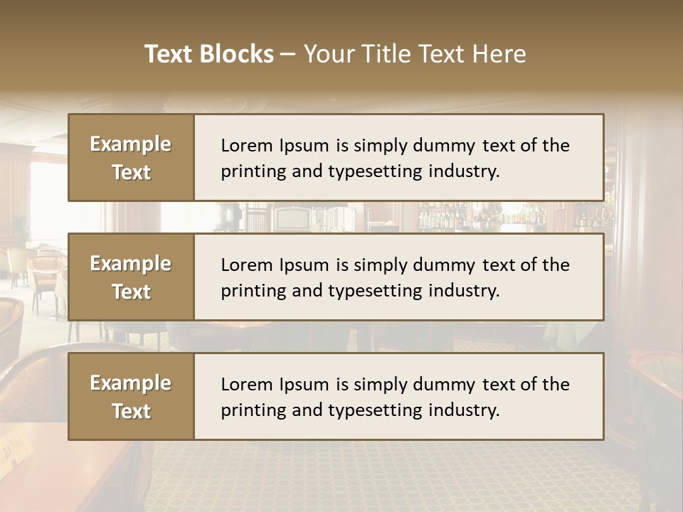 Elegant And Luxurious Restaurant/Bar Interior PowerPoint Template