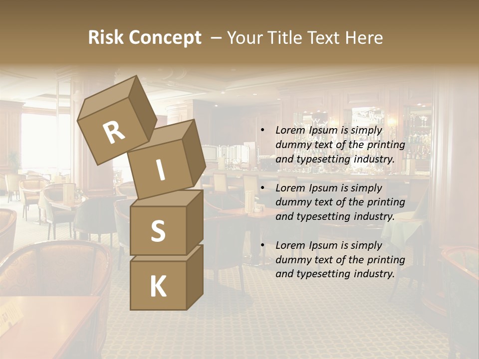 Elegant And Luxurious Restaurant/Bar Interior PowerPoint Template