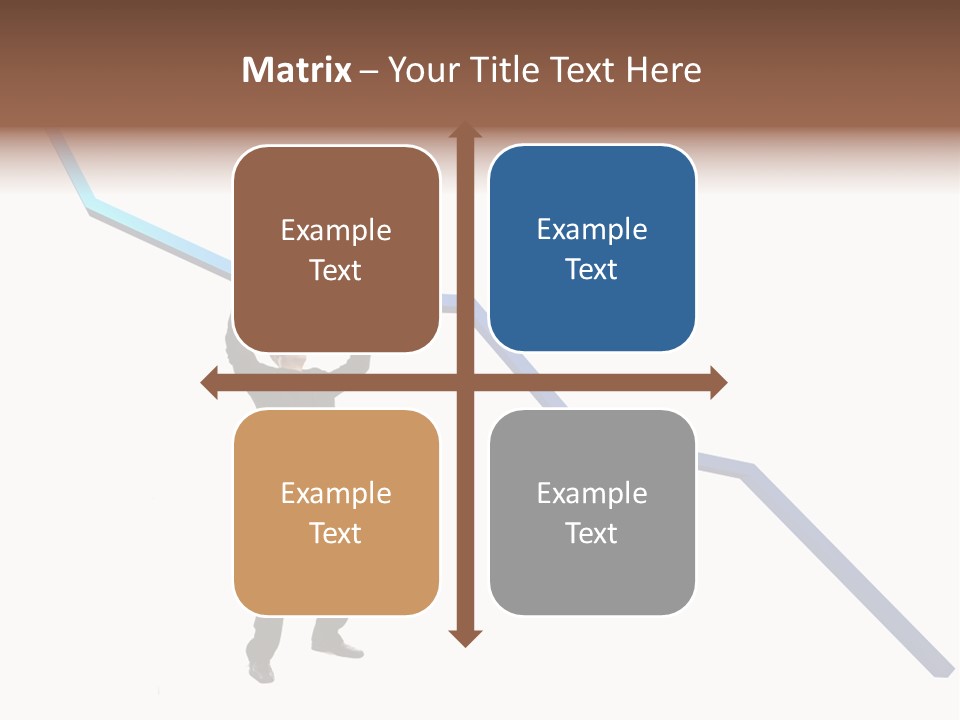 Young Modern Businessman Portrait Shot In Studio Over White Background - Pushing 3D Graphic Arrow Upwards PowerPoint Template