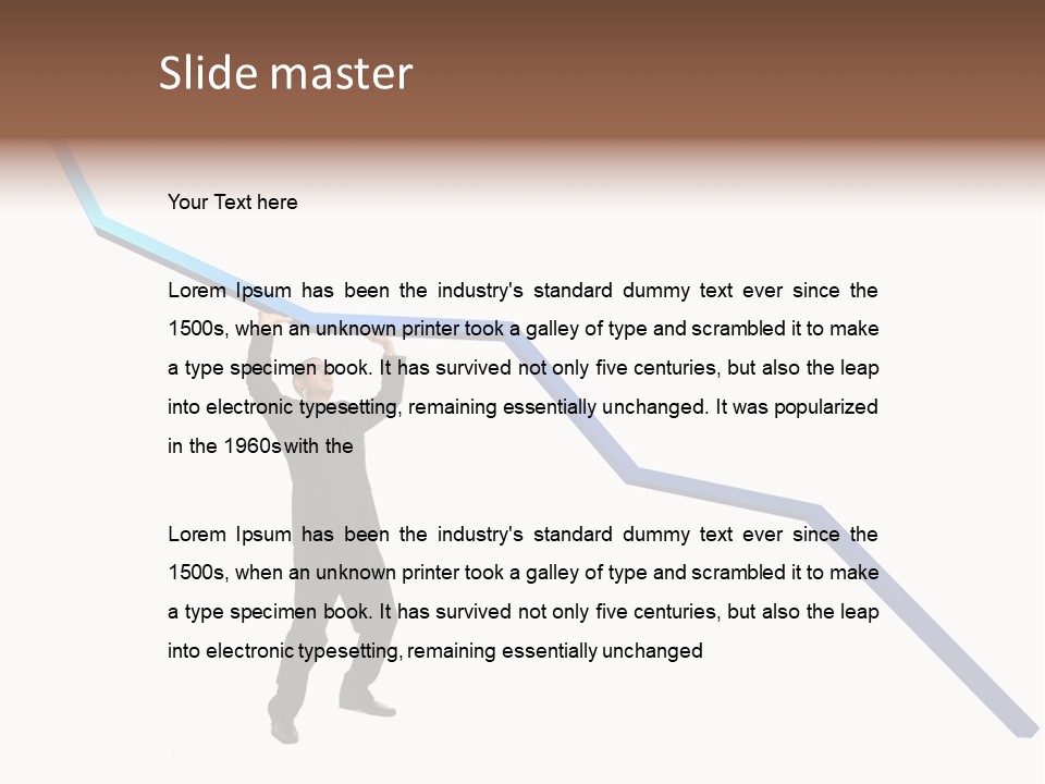 Young Modern Businessman Portrait Shot In Studio Over White Background - Pushing 3D Graphic Arrow Upwards PowerPoint Template