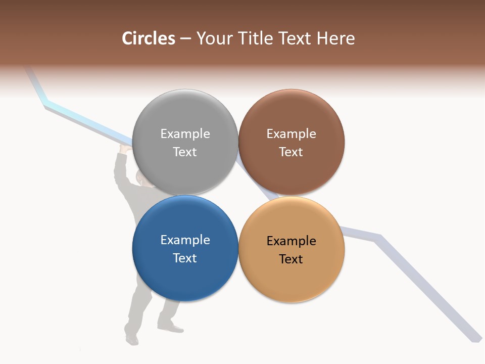 Young Modern Businessman Portrait Shot In Studio Over White Background - Pushing 3D Graphic Arrow Upwards PowerPoint Template