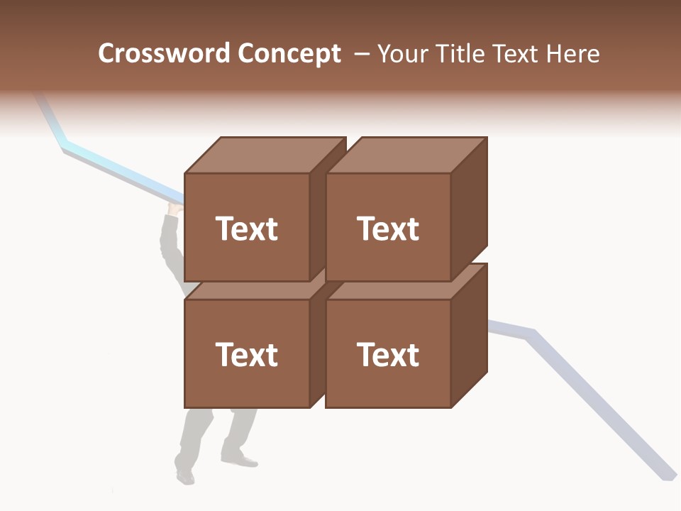 Young Modern Businessman Portrait Shot In Studio Over White Background - Pushing 3D Graphic Arrow Upwards PowerPoint Template