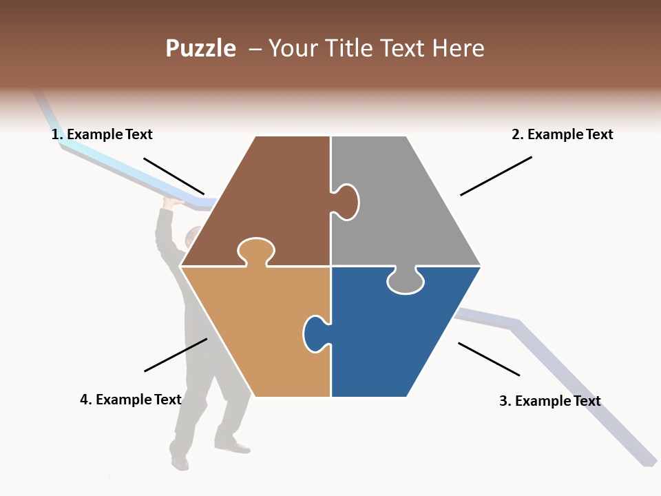 Young Modern Businessman Portrait Shot In Studio Over White Background - Pushing 3D Graphic Arrow Upwards PowerPoint Template