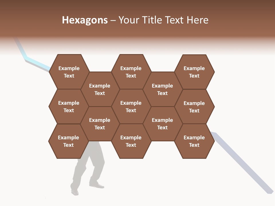 Young Modern Businessman Portrait Shot In Studio Over White Background - Pushing 3D Graphic Arrow Upwards PowerPoint Template