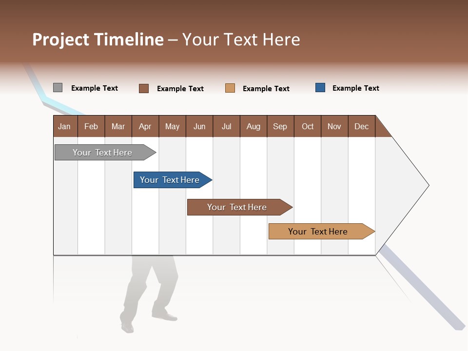 Young Modern Businessman Portrait Shot In Studio Over White Background - Pushing 3D Graphic Arrow Upwards PowerPoint Template