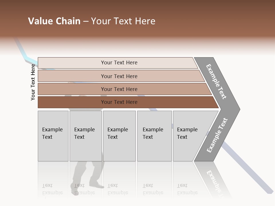 Young Modern Businessman Portrait Shot In Studio Over White Background - Pushing 3D Graphic Arrow Upwards PowerPoint Template