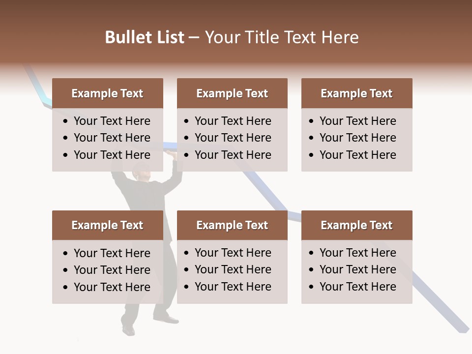 Young Modern Businessman Portrait Shot In Studio Over White Background - Pushing 3D Graphic Arrow Upwards PowerPoint Template