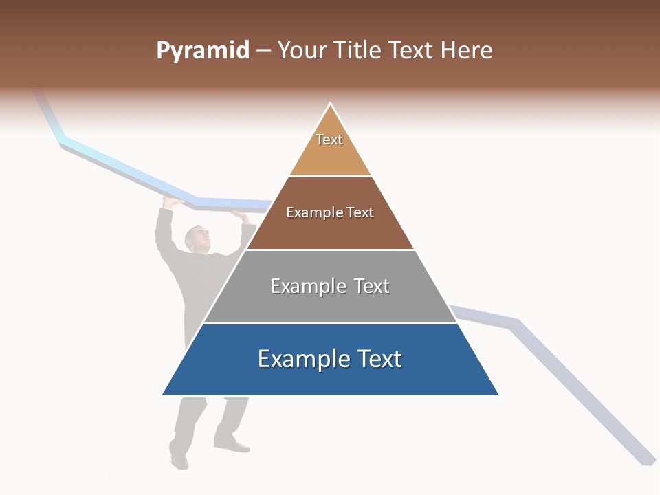 Young Modern Businessman Portrait Shot In Studio Over White Background - Pushing 3D Graphic Arrow Upwards PowerPoint Template