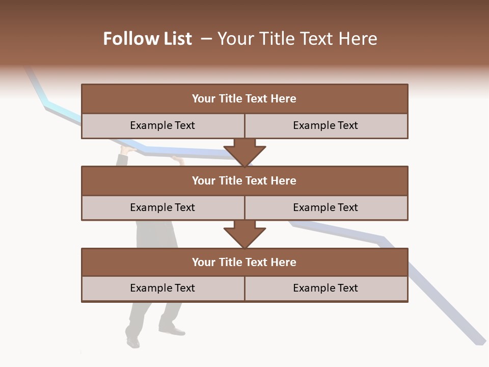 Young Modern Businessman Portrait Shot In Studio Over White Background - Pushing 3D Graphic Arrow Upwards PowerPoint Template