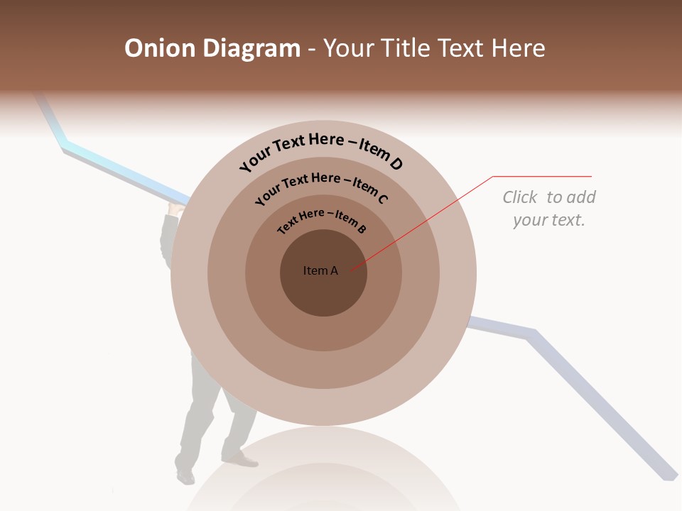 Young Modern Businessman Portrait Shot In Studio Over White Background - Pushing 3D Graphic Arrow Upwards PowerPoint Template