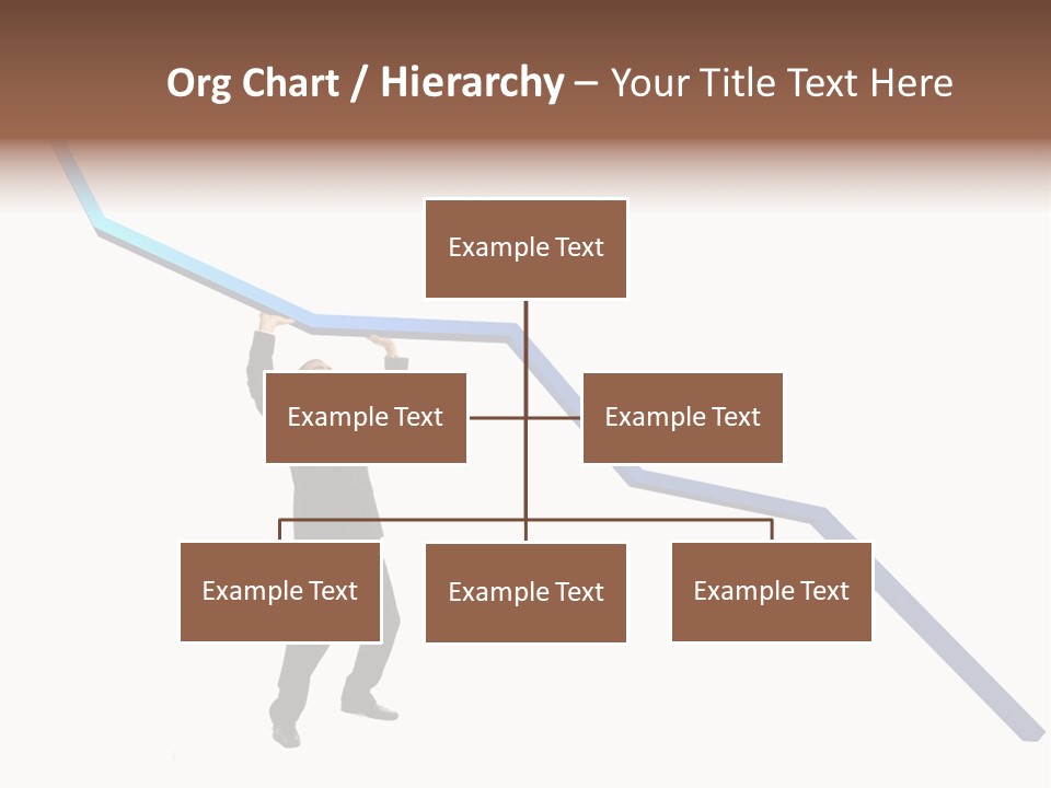 Young Modern Businessman Portrait Shot In Studio Over White Background - Pushing 3D Graphic Arrow Upwards PowerPoint Template