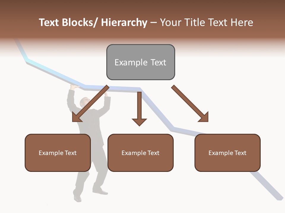 Young Modern Businessman Portrait Shot In Studio Over White Background - Pushing 3D Graphic Arrow Upwards PowerPoint Template
