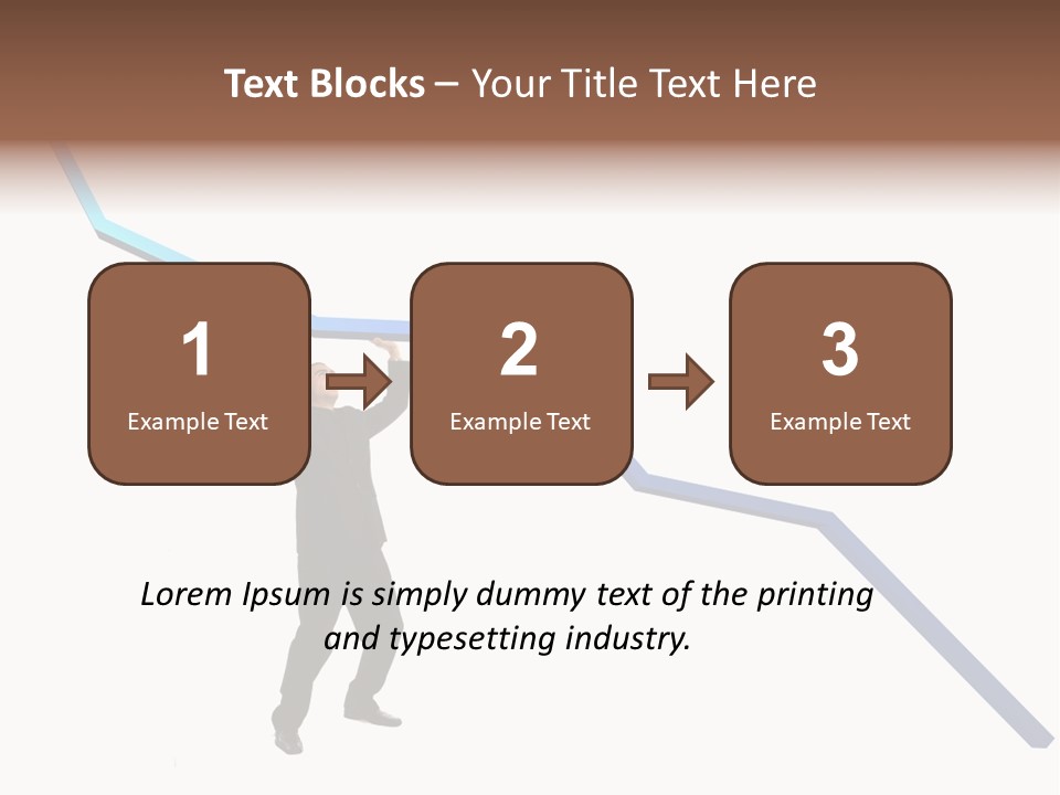 Young Modern Businessman Portrait Shot In Studio Over White Background - Pushing 3D Graphic Arrow Upwards PowerPoint Template