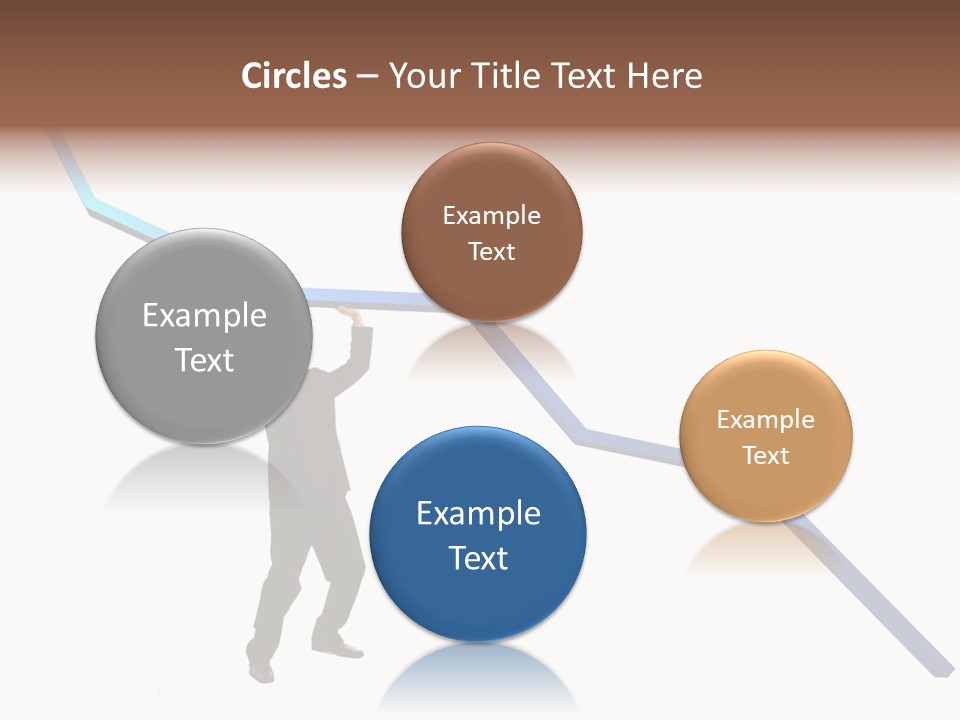 Young Modern Businessman Portrait Shot In Studio Over White Background - Pushing 3D Graphic Arrow Upwards PowerPoint Template