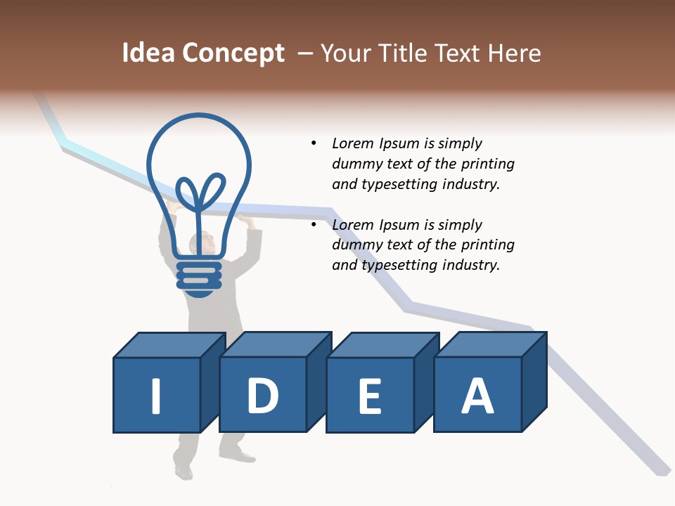 Young Modern Businessman Portrait Shot In Studio Over White Background - Pushing 3D Graphic Arrow Upwards PowerPoint Template