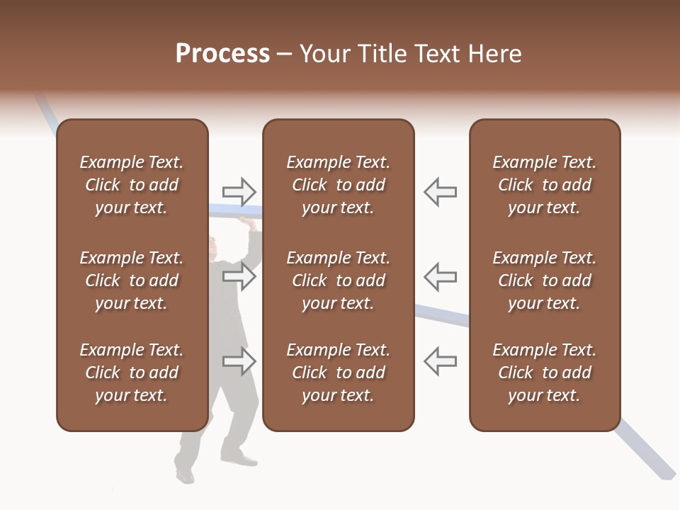 Young Modern Businessman Portrait Shot In Studio Over White Background - Pushing 3D Graphic Arrow Upwards PowerPoint Template