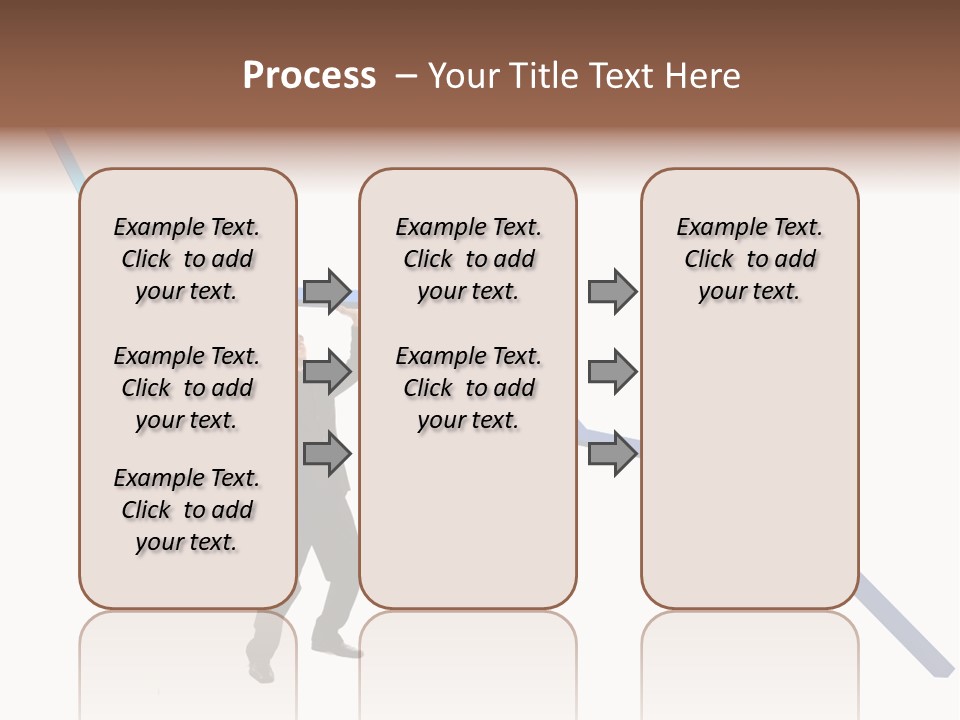 Young Modern Businessman Portrait Shot In Studio Over White Background - Pushing 3D Graphic Arrow Upwards PowerPoint Template
