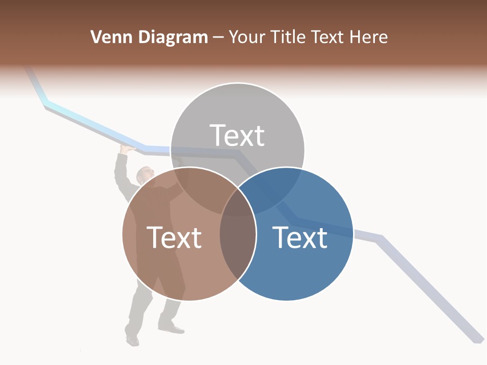 Young Modern Businessman Portrait Shot In Studio Over White Background - Pushing 3D Graphic Arrow Upwards PowerPoint Template