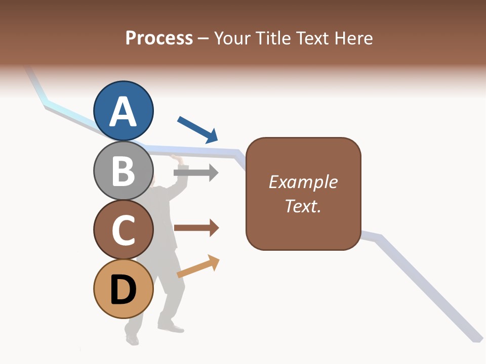 Young Modern Businessman Portrait Shot In Studio Over White Background - Pushing 3D Graphic Arrow Upwards PowerPoint Template