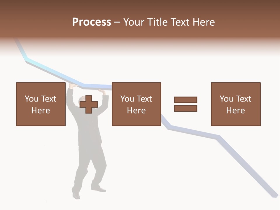 Young Modern Businessman Portrait Shot In Studio Over White Background - Pushing 3D Graphic Arrow Upwards PowerPoint Template
