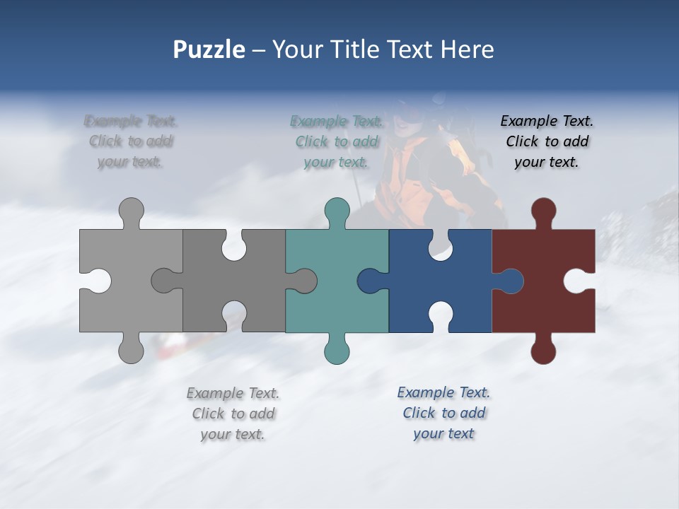 A Man Riding Skis Down A Snow Covered Slope PowerPoint Template