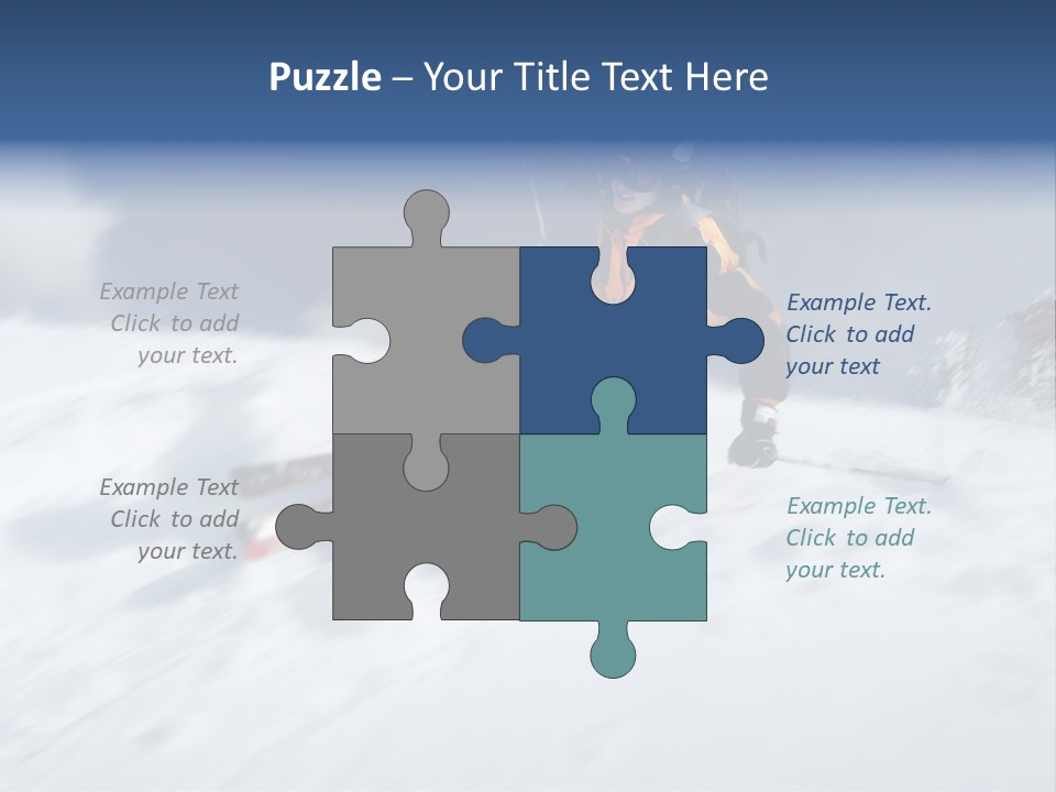 A Man Riding Skis Down A Snow Covered Slope PowerPoint Template